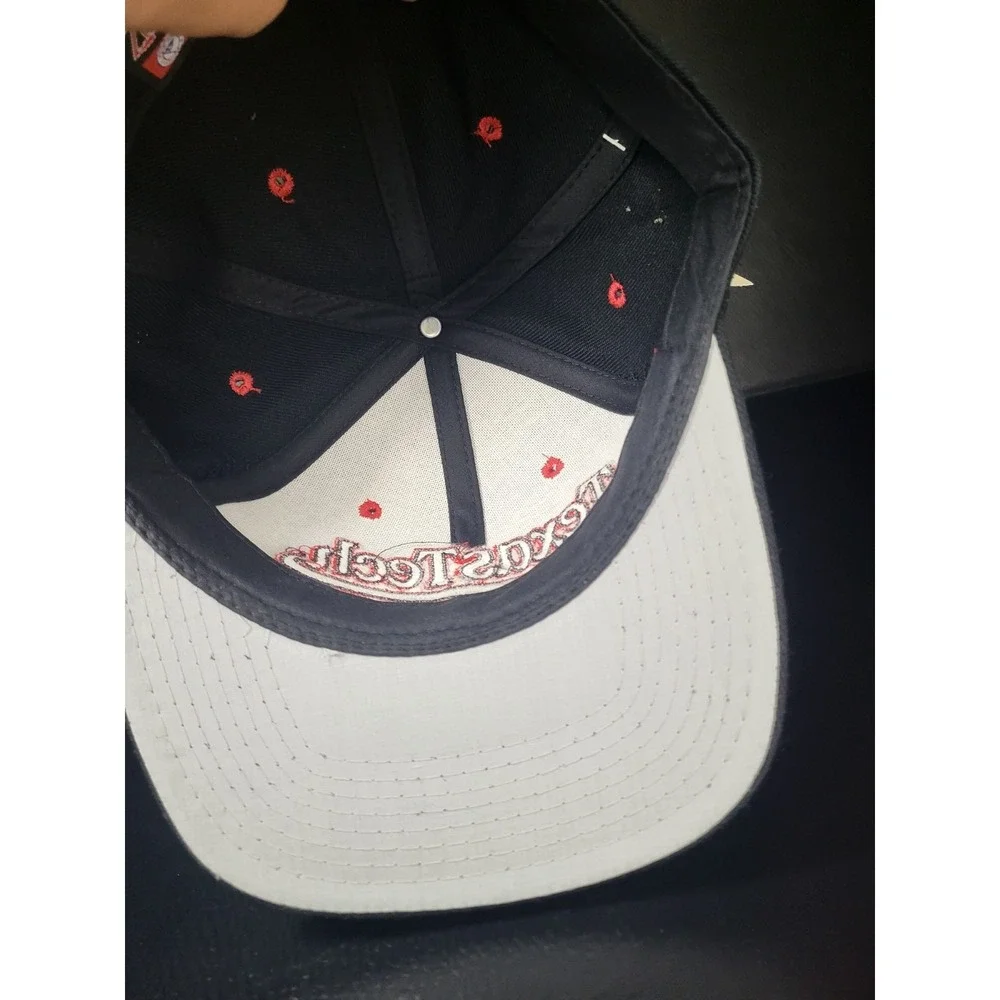 Vintage 1990's Texas Tech Red Raiders Hat Cap Fitted 7‎ 1/2 Black Zephyr Graf-X